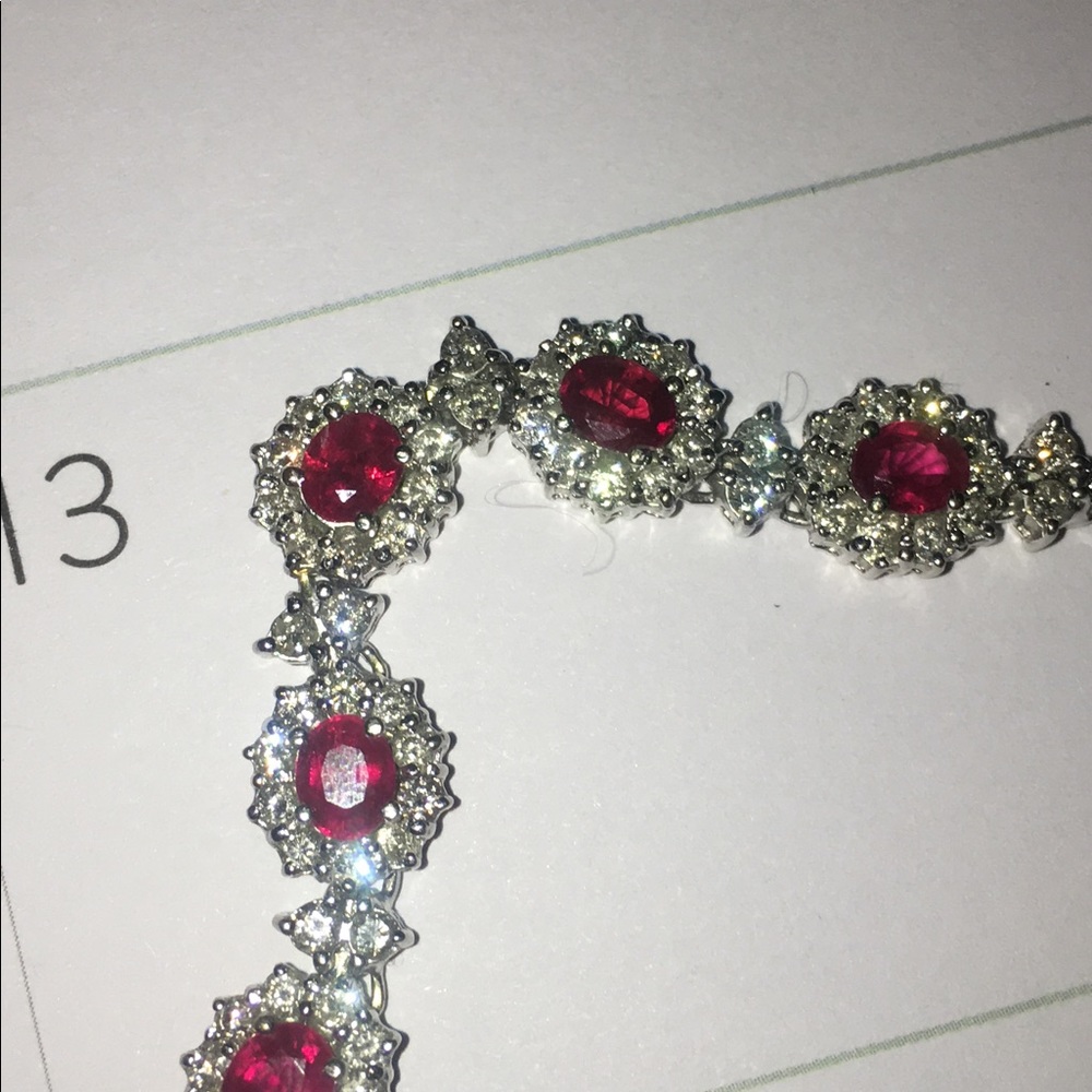 Diamond ruby necklace k18